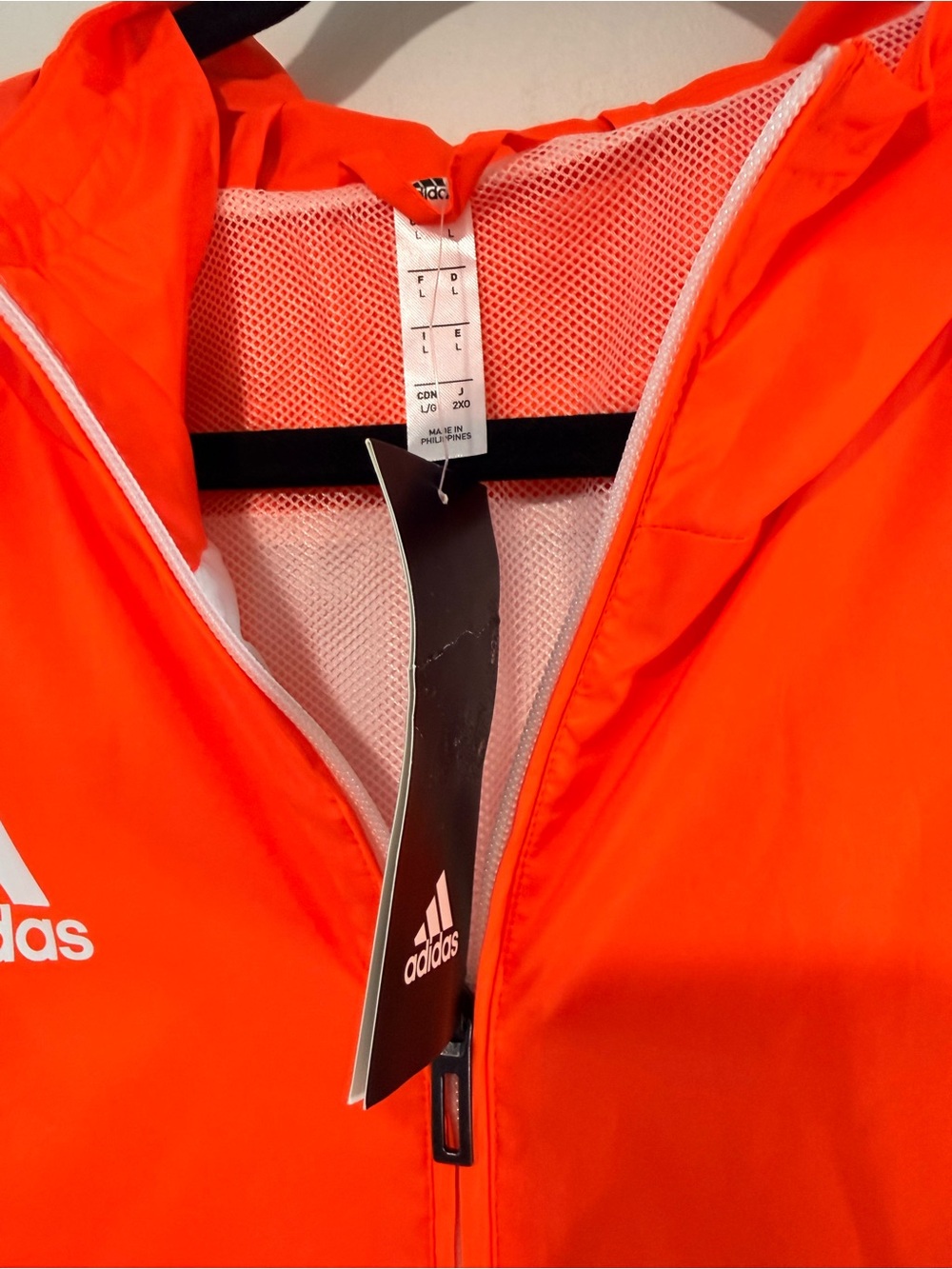 Adidas Windbreaker Jacket Womens Large NWT Hooded Full Zip Colorblock - Picture 6 of 8